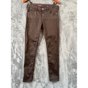AG Adriano Goldschmied Legging Jeans Womens 27R 29x28 Brown Super Skinny Ankle